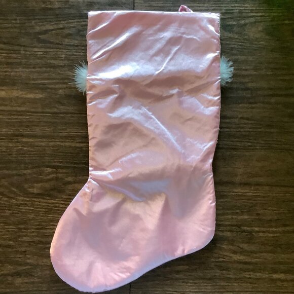 Christmas Eve by Santa's Best Princess Christmas Stocking Pink Embroidery 19” - Picture 2 of 8